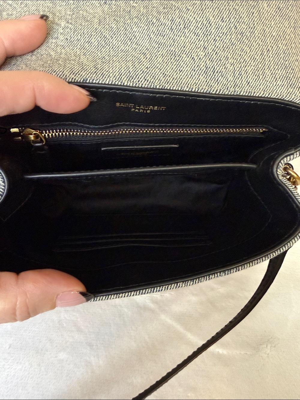 Saint Laurent Loulou Puffer Y Quilted Toy Blue Denim NWT Crossbody Italy COA - Picture 5 of 14